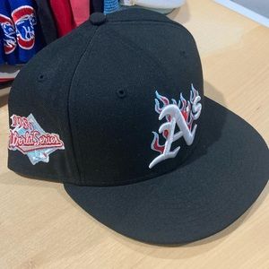 Fire Oakland Athletics New Era Fitted 7 3/8 With Patch